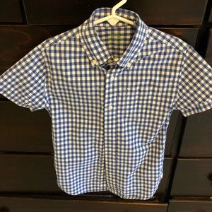 CrewCuts short sleeve blue gingham shirt. Sz 6/7